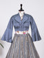 Grey Color Satin Material Blouse Clothsvilla