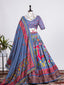Grey Color Haydrabadi Patola Printed Lehenga Clothsvilla