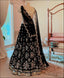 Black Faux Georgette Lehenga Choli with Heavy Sequins Work ClothsVilla