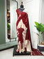 Maroon Color Sequins With Zari Line And Gota Patti Lace Border Viscose Chanderi Saree Clothsvilla