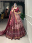 Maroon Color Dot And Ikkat Print With Foil Work Tussar Silk Lehenga Choli Clothsvilla