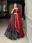 Maroon Color Printed With Weaving Work Patta Soft Chanderi Dress Clothsvilla