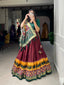 Maroon Color Gujrati Patola Print With Foil Work Tussar Silk Lehenga Choli ClothsVilla
