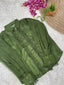 Mehendi Color Organza Plain Shirt ClothsVilla.com