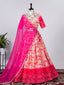 Multi Color Crochet Sequins Embroidery Work Chinon Lehenga Choli Clothsvilla