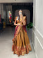 Mustard Color Zari Weaving Work Narayan Pet (Cotton) South Style Lehenga Choli ClothsVilla.com