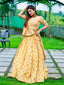 Mustard Color Foil Printed Chanderi Cotton Lehenga Choli Clothsvilla