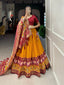 Mustard Color Patola Print With Foil Work Tussar Silk Lehenga Choli ClothsVilla