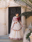 Off White Color Thread Embroidery Work With Lace Border Organza Lehenga Choli ClothsVilla.com