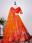 Orange Color Haydrabadi Patola Printed Silk Lehenga Clothsvilla