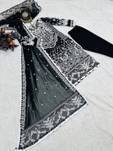 Load image into Gallery viewer, Luxuriant Black Color Embroidery Work Salwar Suit Clothsvilla
