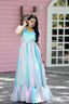 Fancy Puff Sleeves Multi Print Pretty Gown Clothsvilla