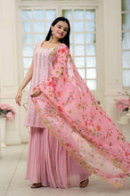 Load image into Gallery viewer, Wonderful  Light Pink Color Embroidery Work Sharara Suit