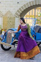 Load image into Gallery viewer, Purple Embroidery Work Gown With Stylish Dupatta