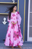 Occasion Wear Pink Color Flower Print Gown