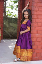 Load image into Gallery viewer, Fairy Look Jacquard Work Purple Color Gown For Girls
