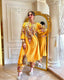 Glamourous Embroidery Work Mustard Color Gown With Pant