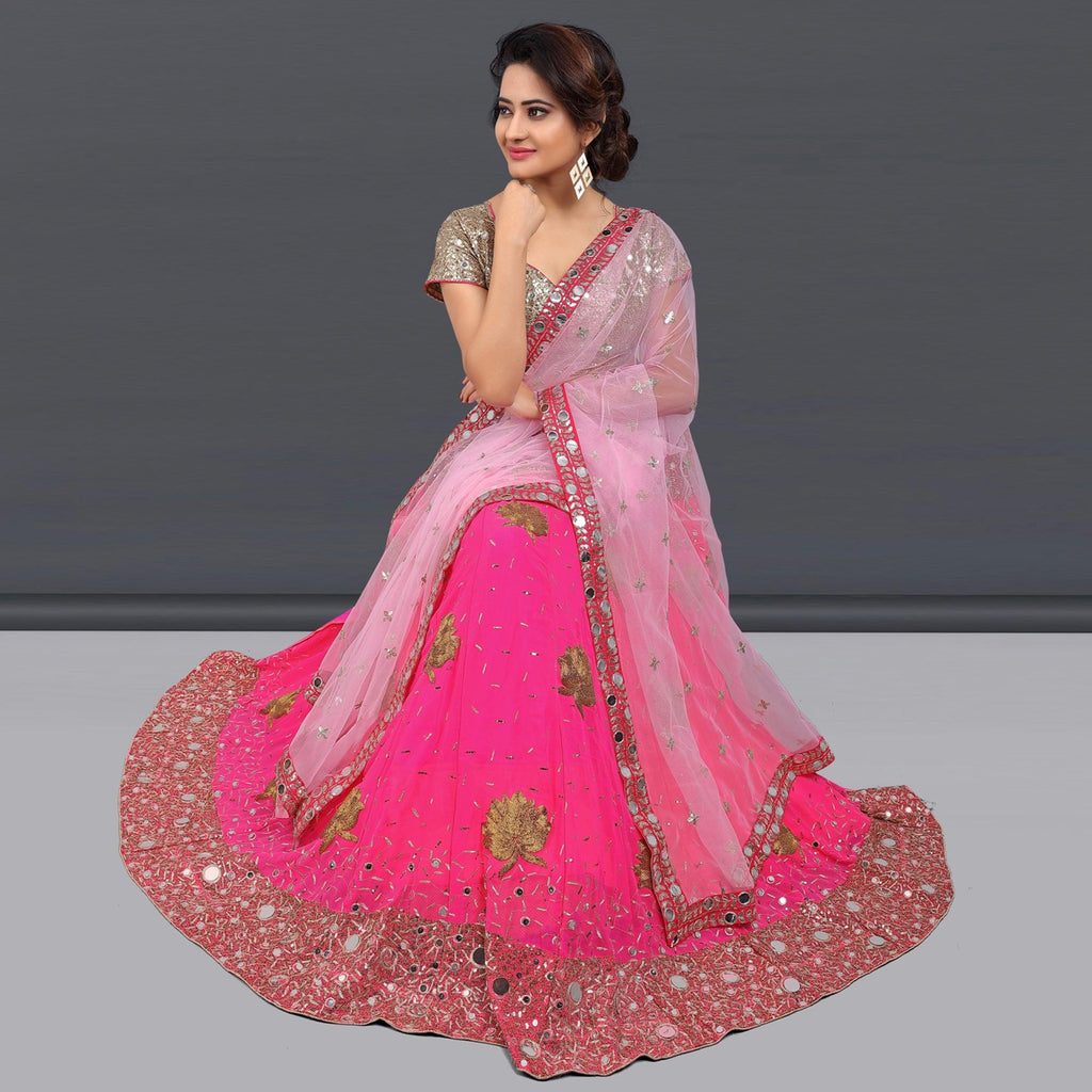 Pink Party Wear Sequins Embroidered Georgette Lehenga Choli Clothsvilla