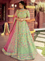 Green Resham Raw Silk Lehenga Choli Clothsvilla