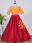 Red Color Plain Pure Cotton Co-ord Set Lehenga Choli Clothsvilla