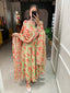 Pista Color Floral Printed Anarkali Style Chiffon Kurti Clothsvilla