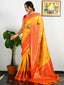 Pure Kanjeevaram Meenakari Woven Saree Bee Yellow Clothsvilla