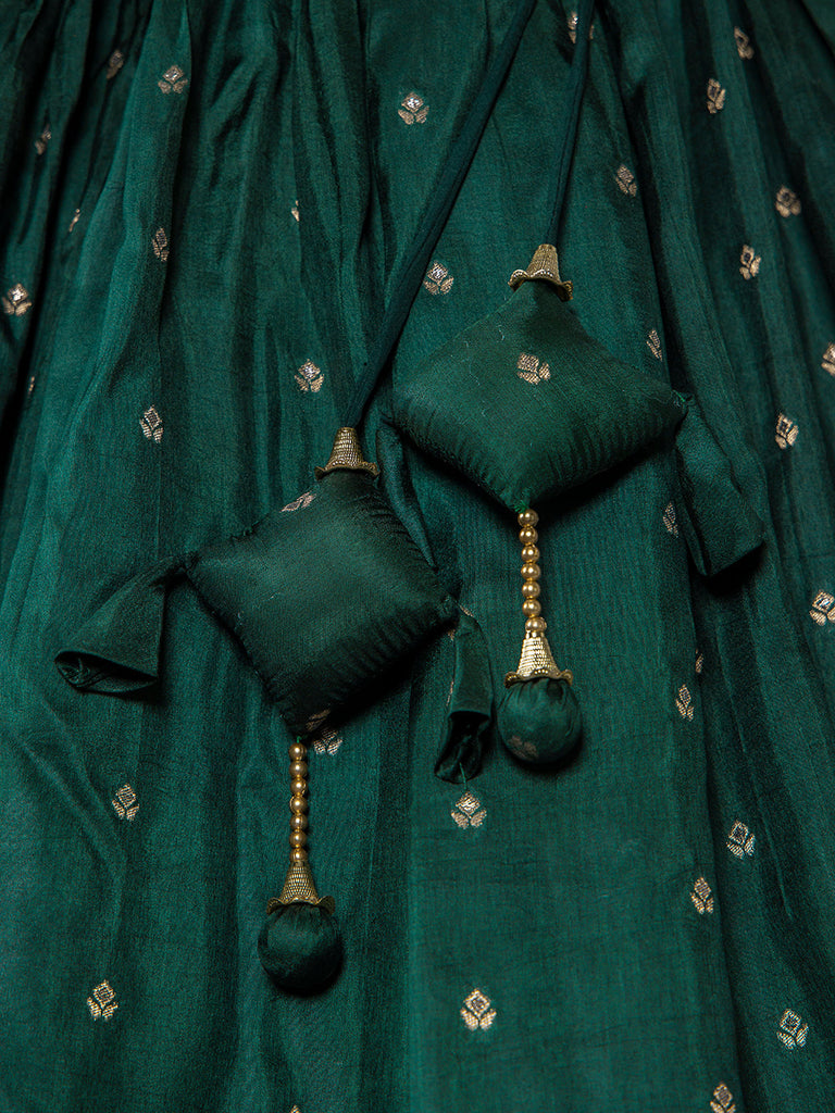 Green Color Weaving work Jacquard Lehenga Choli Clothsvilla