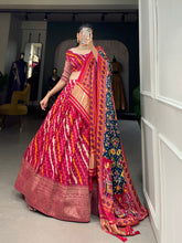 Load image into Gallery viewer, Rani Pink Color Printed With Zari Weaving Work Viscose Dola Silk Lehenga Choli Clothsvilla