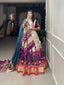 White Color Digital Printed With Lagadi Patta Gaji Silk Lehenga Choli Clothsvilla