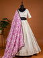 White Color Sequins And Thread Embroidery Work Georgette Lehenga Choli Clothsvilla