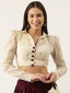 Off White Color Ready Made Cotton Blouse Clothsvilla