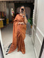 Brown Color Plain Melanin Silk Saree Clothsvilla
