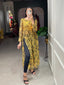 Yellow Color Animal Print Chiffon Kurti Clothsvilla