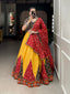 Yellow Color Printed And Gamthi Work Lace Border Cotton Lehenga Choli ClothsVilla.com