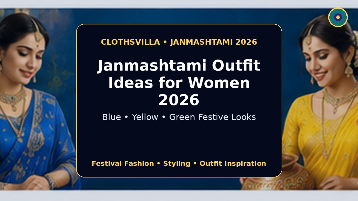 Janmashtami outfit ideas for women 2026 in blue yellow and green festive looks