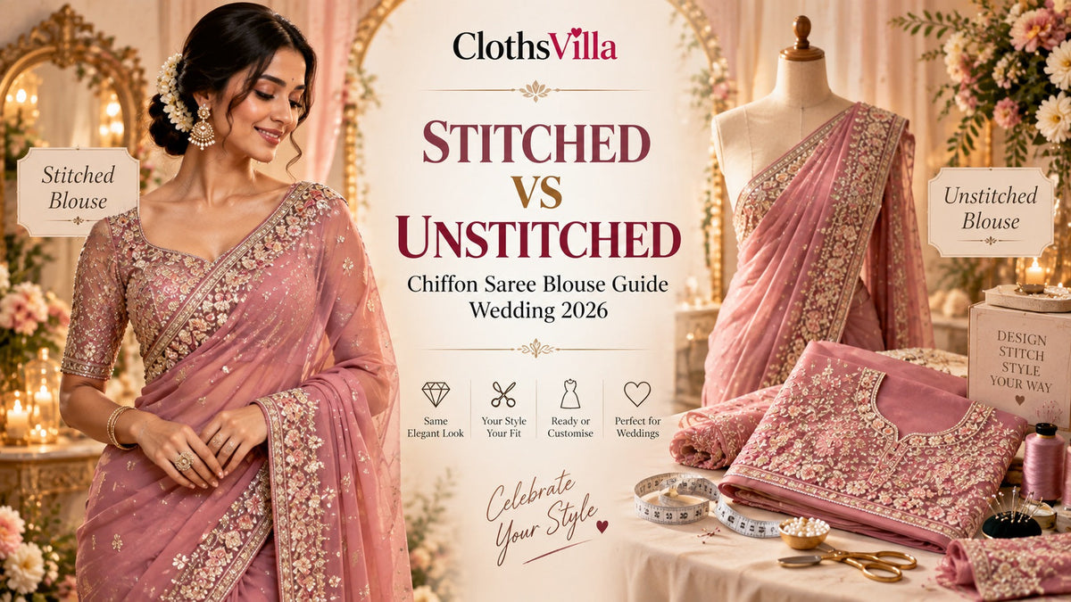 Chiffon Saree Blouse: Stitched vs Unstitched for Weddings 2026