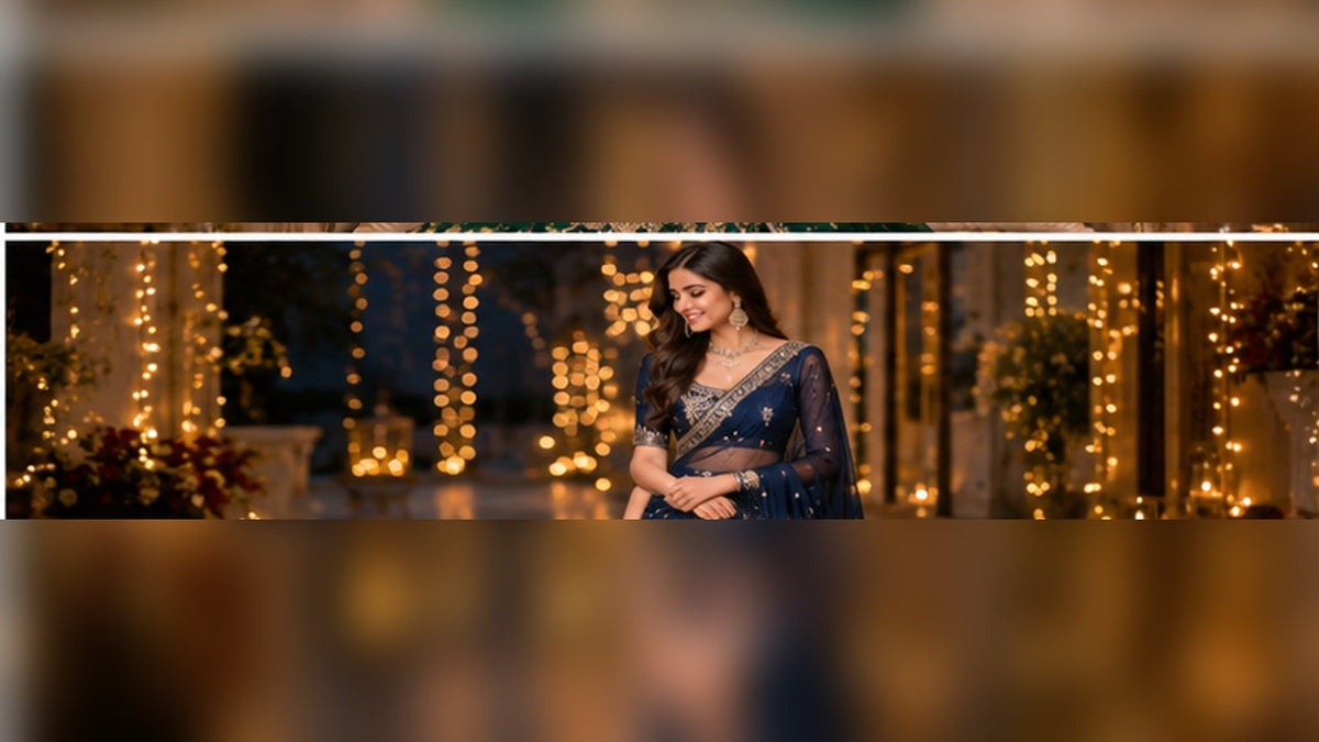 Indian ethnic fashion editorial for mirror work stone work sequin difference ethnic wear; illustrative composition, not a ClothsVilla product photo