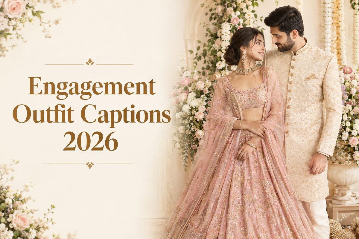 Engagement Outfit Captions 2026: Ring Ceremony, Saree & Lehenga Photos