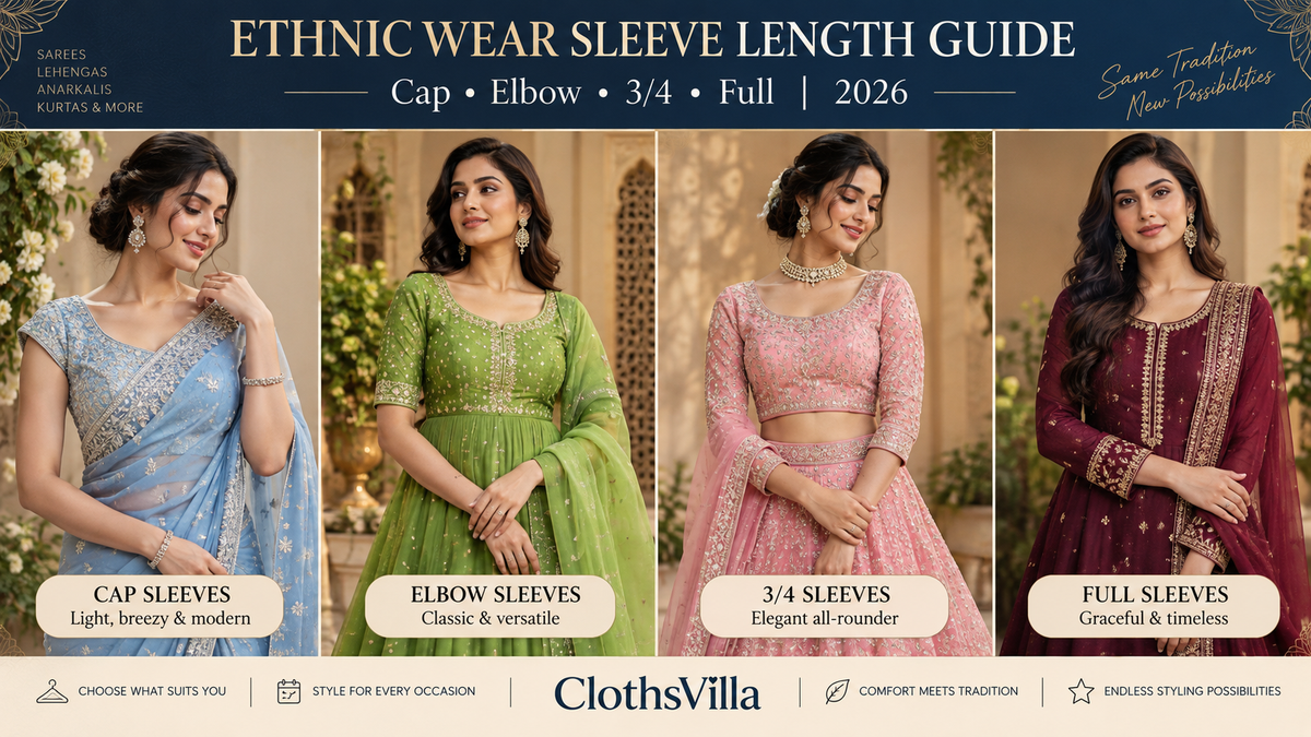Ethnic Wear Sleeve Length Guide 2026: Cap, Elbow, 3/4 or Full Sleeves?