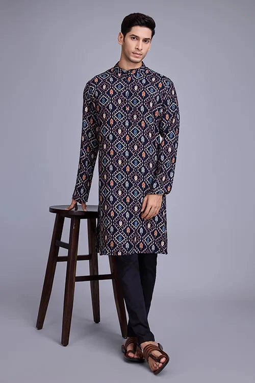Chicken Curry Kurta for Men: Timeless Lucknowi Elegance with Modern Grace