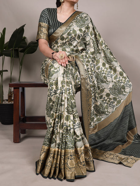 The Evergreen Grace A Complete Guide to the Green Saree