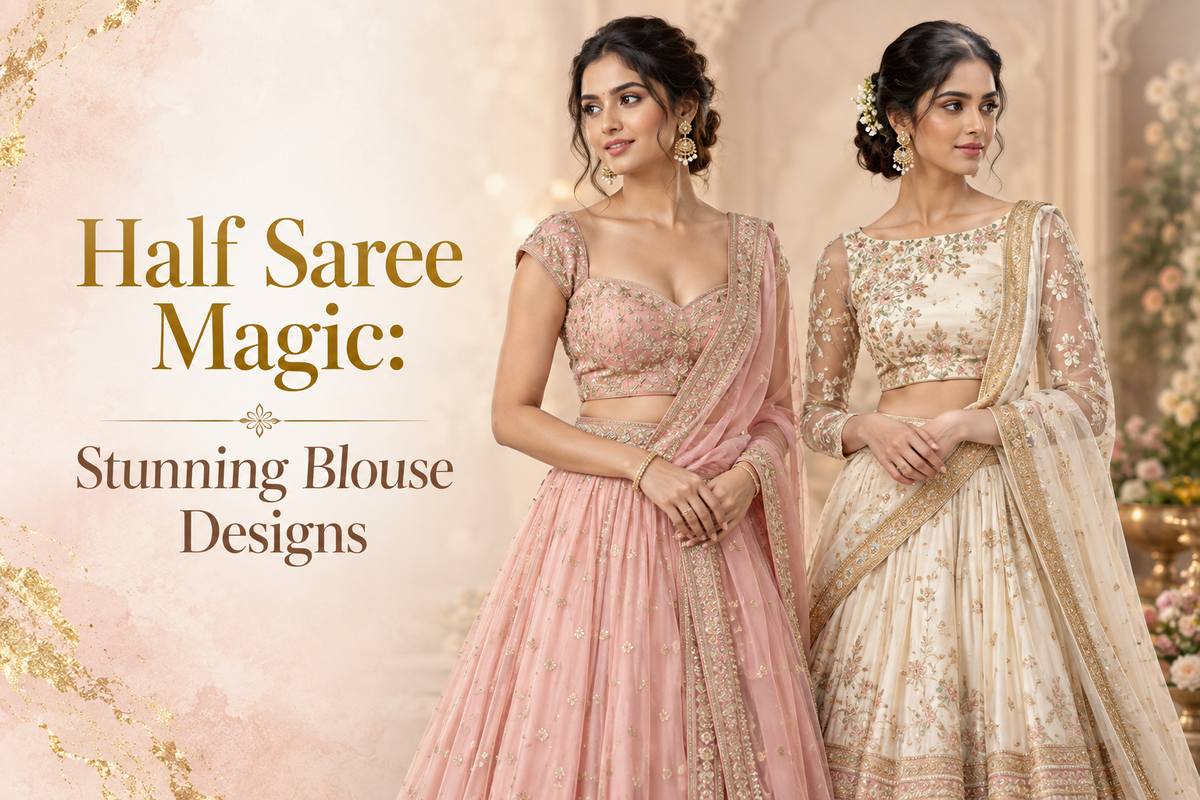 Half Saree Magic: Stunning Blouse Designs to Complete Your Look