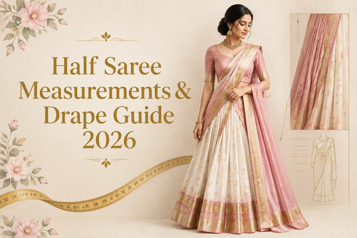 Half Saree Buying Guide 2026: Langa Voni Measurements, Pieces and Draping