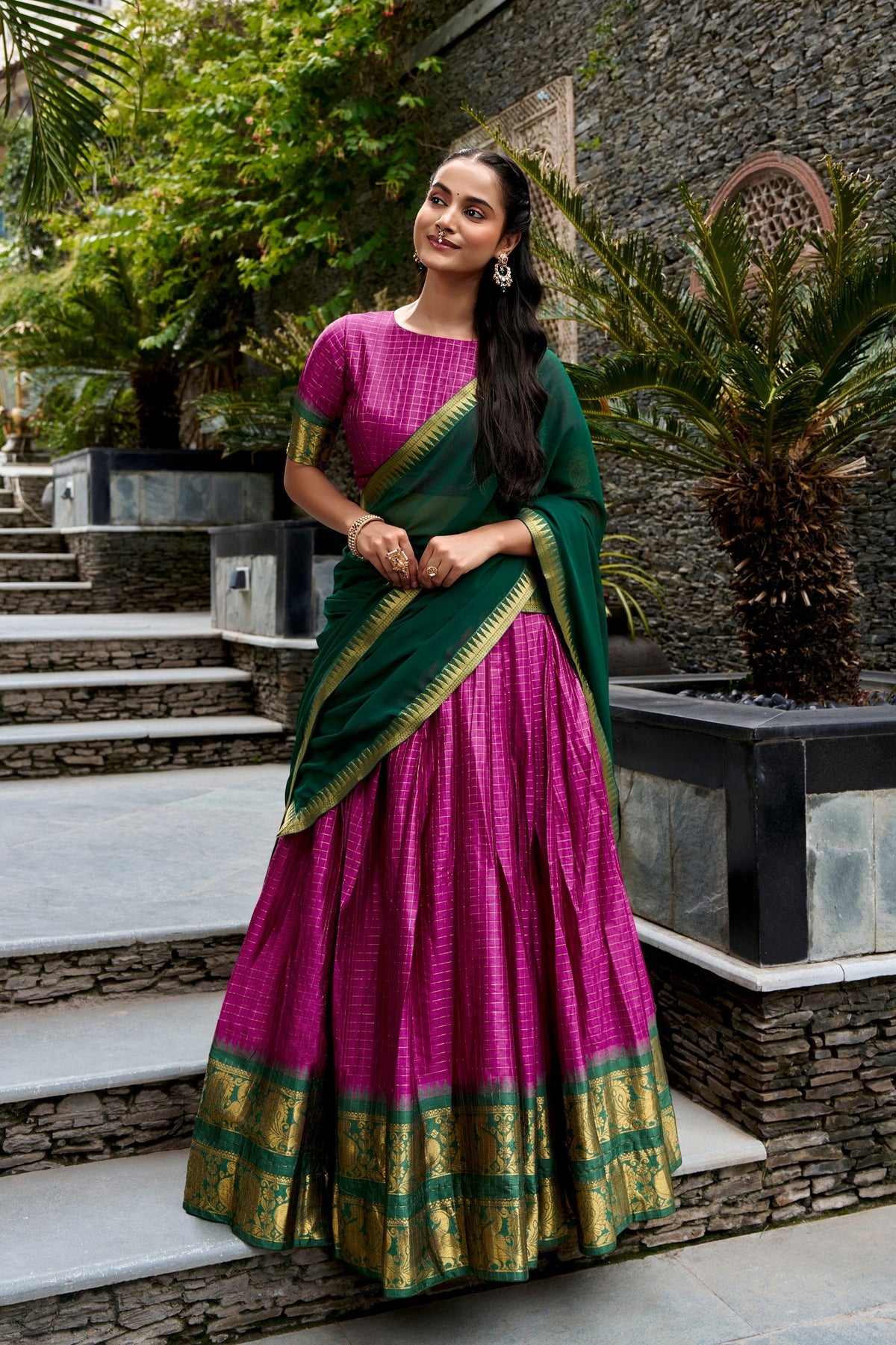 Pink Cotton Lehenga Set - pink cotton lehenga for festive gatherings