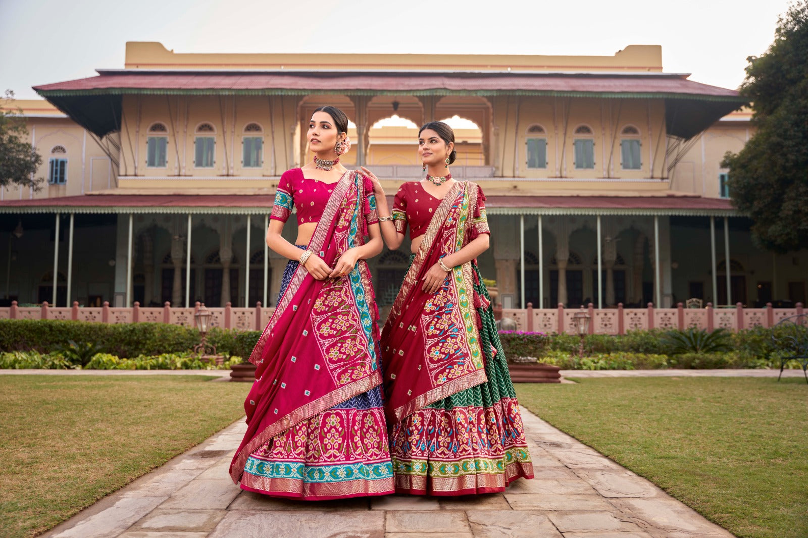 Radiate Grace and Elegance in Our Tussar Silk Printed Lehenga Choli