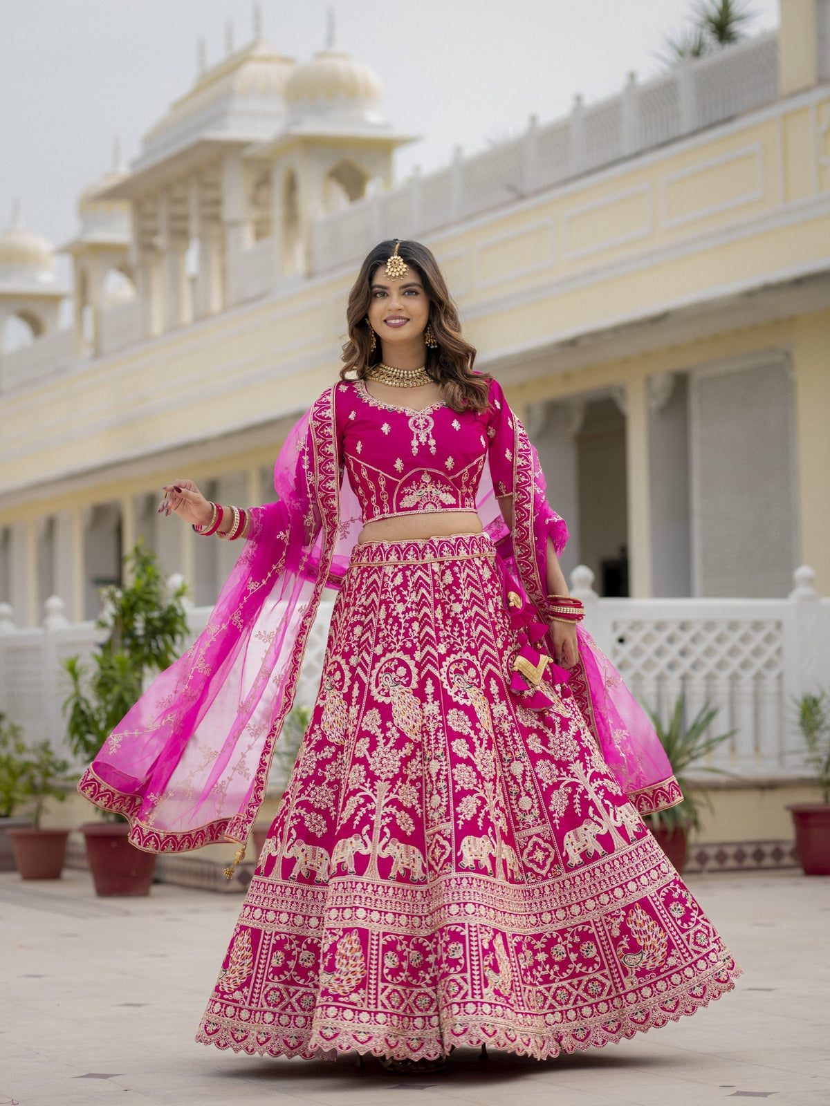 Rani Pink Bridal Lehenga Choli - rani pink bridal lehenga fitting wedding 2026
