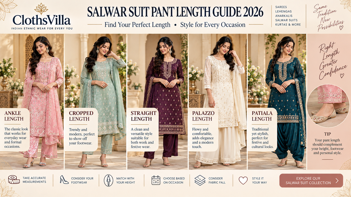 Salwar Suit Pant Length Guide 2026: Straight Pants, Churidars and Palazzo Bottoms