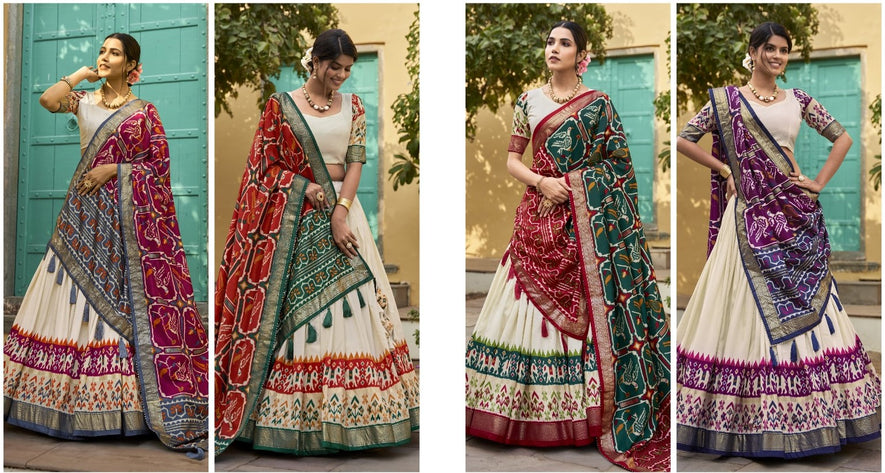Steal the Spotlight in our Printed Silk Lehenga Choli: A Fusion of Elegance and Tradition