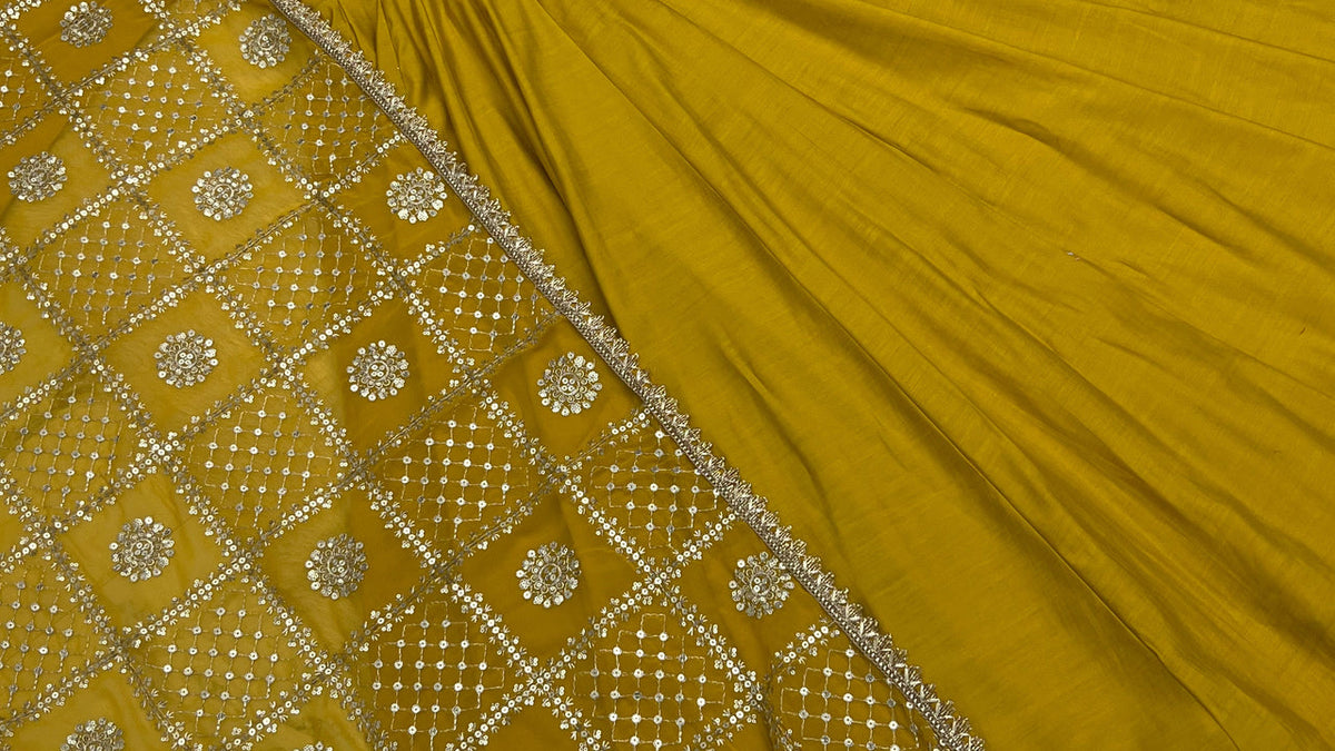 Yellow full-sleeve Anarkali gown for long-sleeve Diwali outfit ideas - ClothsVilla