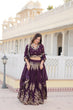 Load image into Gallery viewer, Faux Blooming Georgette Lehenga Choli Set with Heavy Embroidered Work ClothsVilla